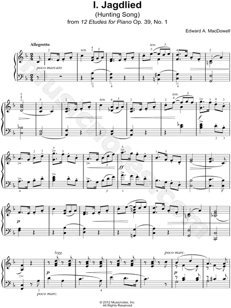 12 Etudes for Piano Op. 39, No. 1: Jagdlied