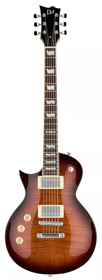 ESP-LTD EC 256 Flame Top Dark Brown Sunbst Left Hand