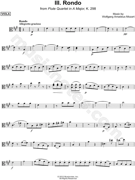 Flute Quartet in A Major, K. 298: III. Rondo - Viola