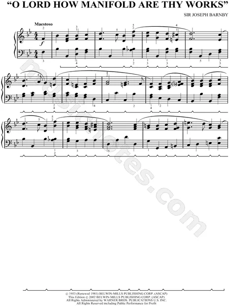"O Lord How Manifold Are Thy Works"