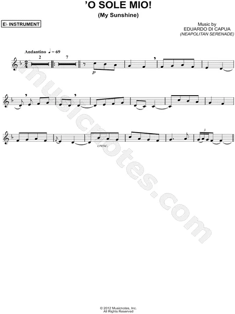 'O Sole Mio - Eb Instrument