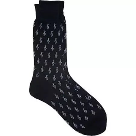 Socks, Men's Black with Mini G Clefs