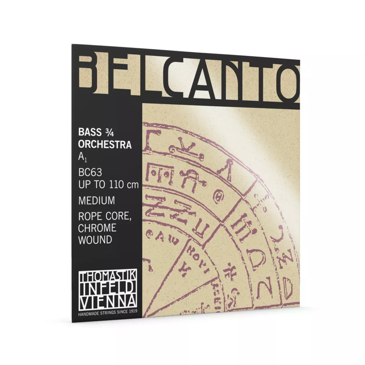 Thomastik BC63 Belcanto Double Bass Orchestra 3/4 'A' String, Medium, Rope Core, Chrome Wound, Tuning Stability, Quick Bow Response
