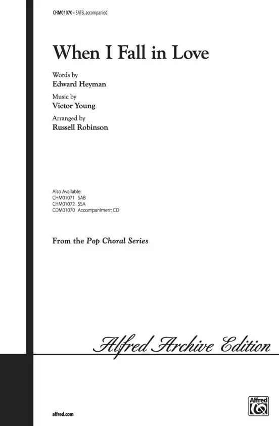 When I Fall in Love SATB Arrangement by Robinson